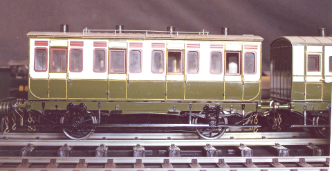 Photo of Model LNWR four-compartment composite carriage
