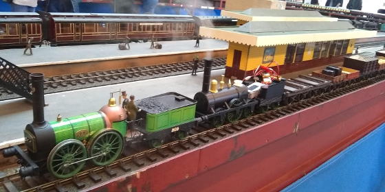 This Photograph shows Stephenson 'Patentee' being piloted by a Bury 0-4-0 on the London & Birmingham railway