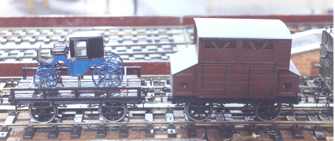 Photo of Model Great Northern Railway carriage truck and horsebox