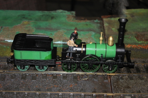 Photo of Model Stephenson's 'Patentee' Harvey Combe, 1835.